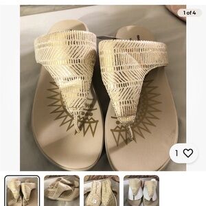 Elegant Gold and Cream Women's Sandals